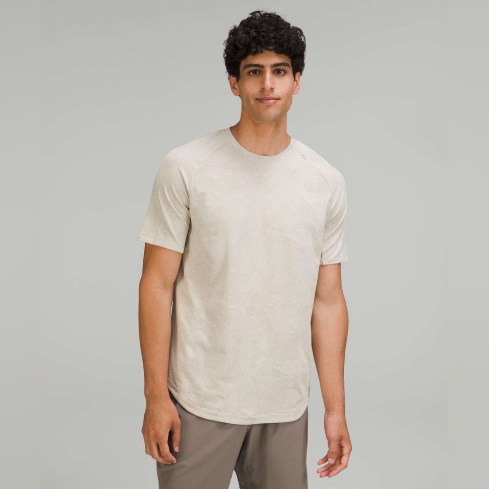 Lululemon Drysense Shirt SS Marble Rose Jacquard Raw Linen
